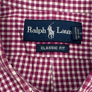Ralph Lauren Men's Casual Checkered Shirt - Berry/Burgandy